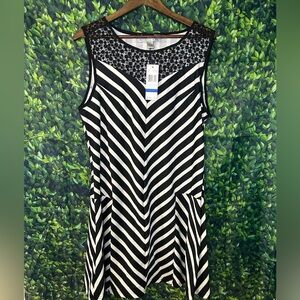 Russell Kemp Black and White Striped Mini Dress